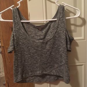 Gray Knit Crop Top